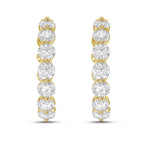 Lab Grown Shared Prong Round Diamond Hoop Earrings - 1.00"