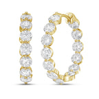 Lab Grown Shared Prong Round Diamond Hoop Earrings - 1.00"