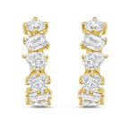 Lab Grown Multi-Shape Diamond Huggie Earrings - 0.50"