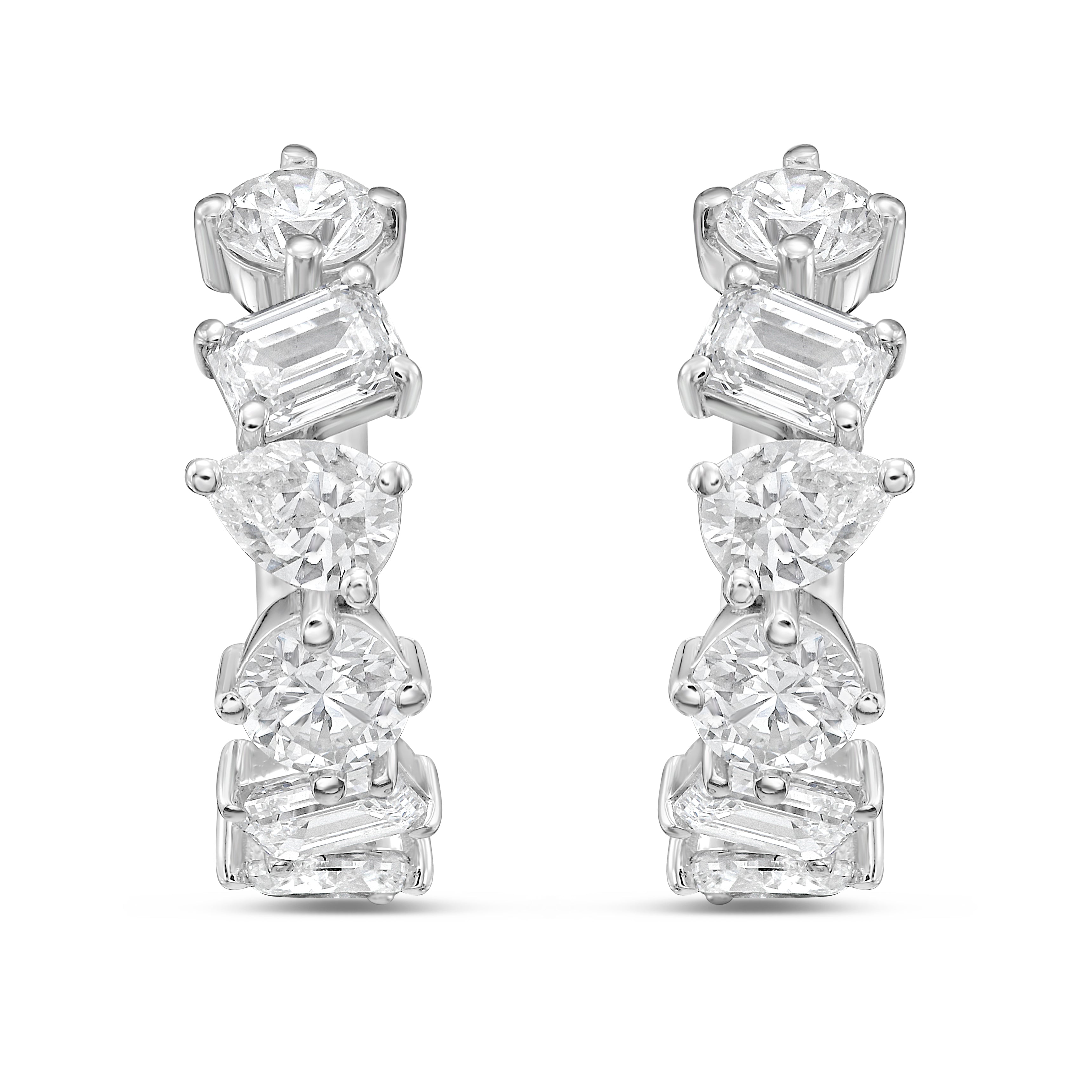 Lab Grown Multi-Shape Diamond Huggie Earrings - 0.50"