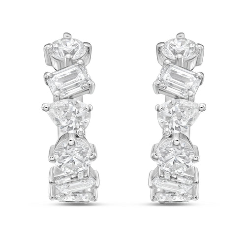 Lab Grown Multi-Shape Diamond Huggie Earrings - 0.50"