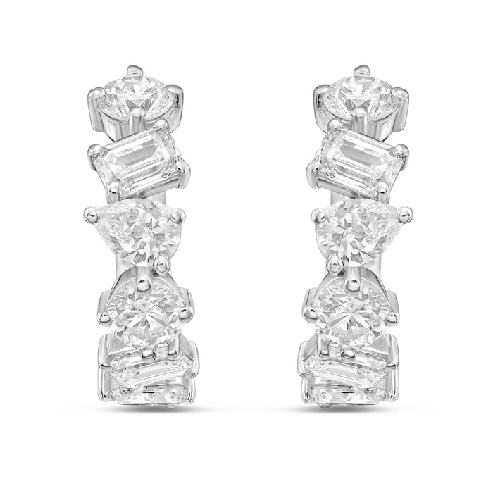 Lab Grown Multi-Shape Diamond Huggie Earrings - 0.50