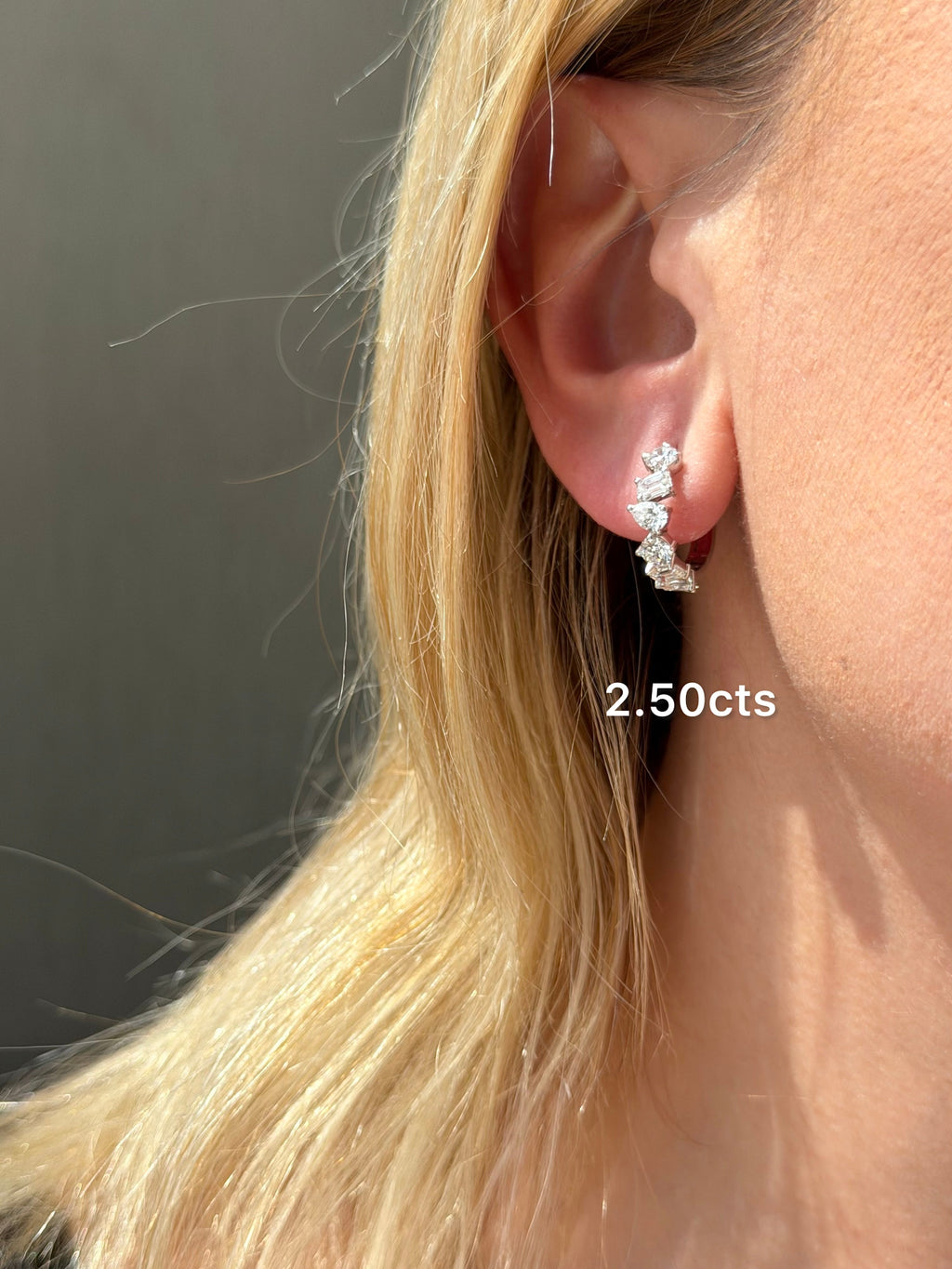 Lab Grown Multi-Shape Diamond Huggie Earrings - 0.50"
