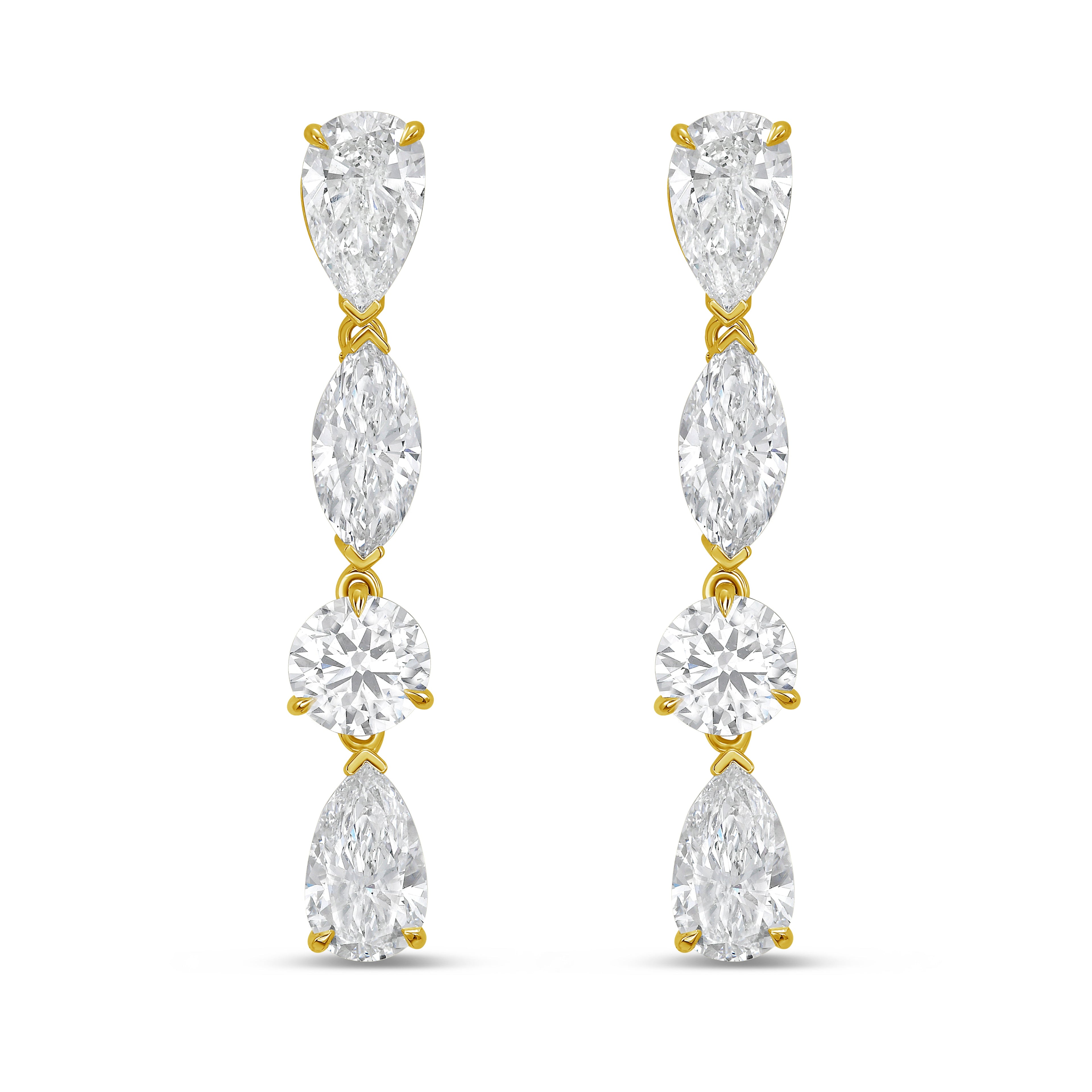 Lab Grown Multi Shaped Diamond Earrings