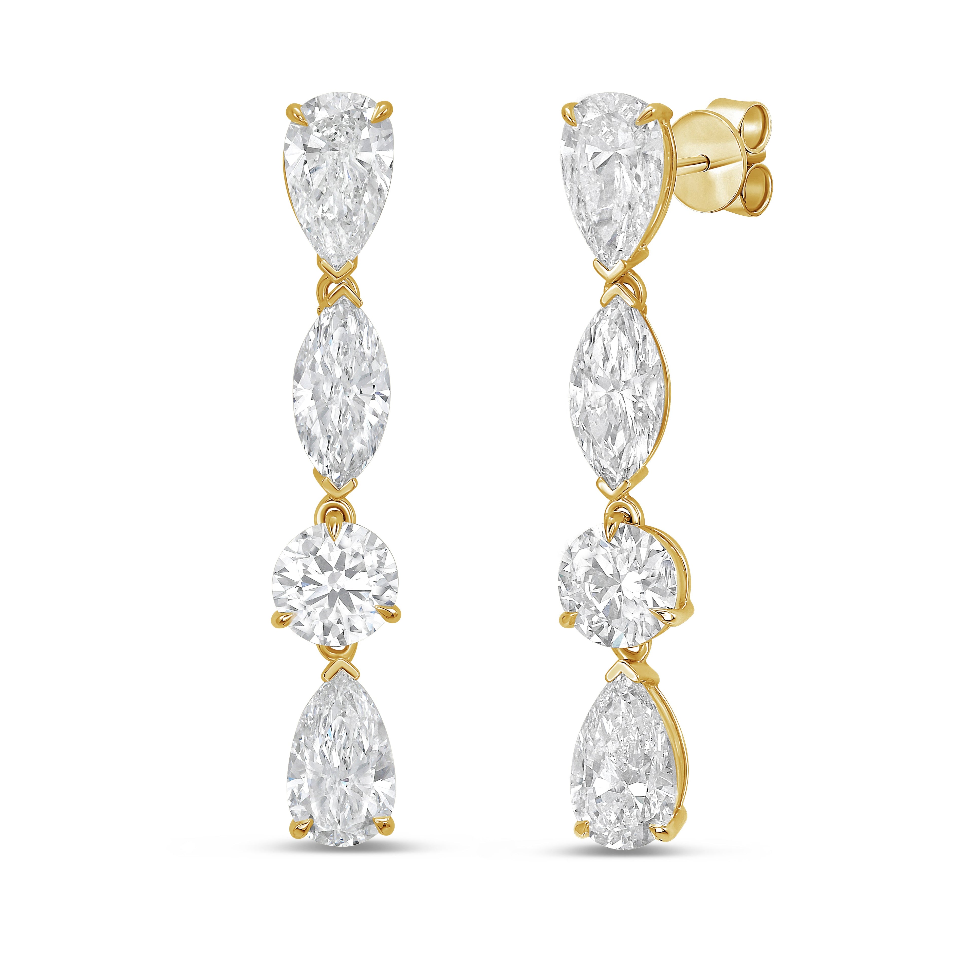 Lab Grown Multi Shaped Diamond Earrings