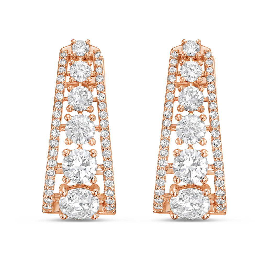 Lab Grown Round Diamond Pavé Hoop Earrings - 1.00"