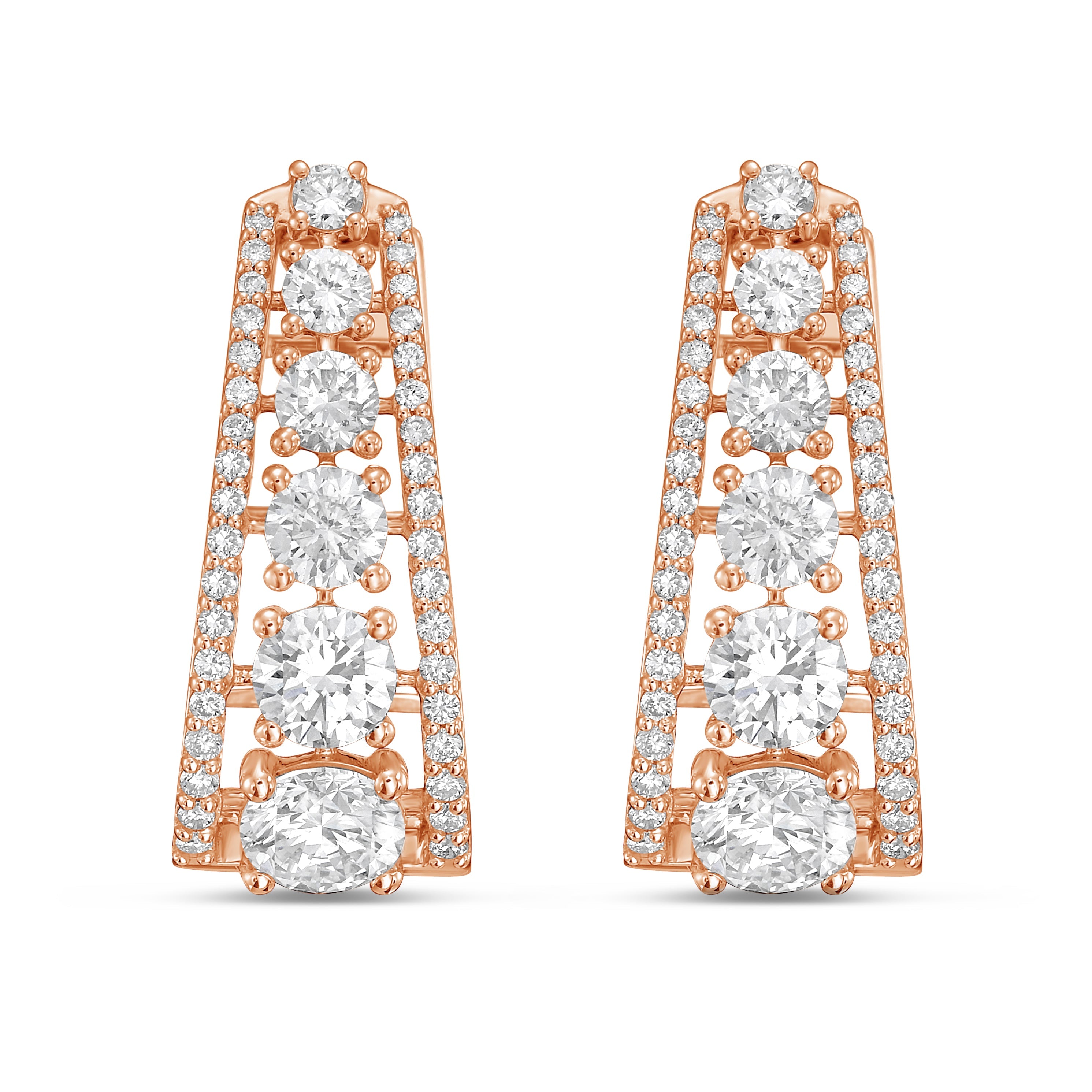 Lab Grown Round Diamond Pavé Hoop Earrings - 1.00"