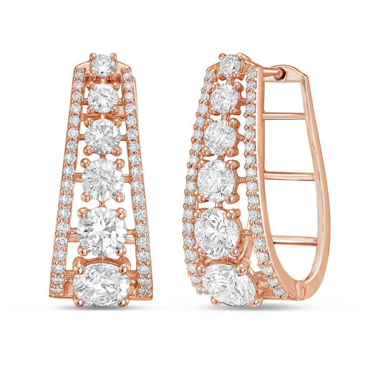 Lab Grown Round Diamond Pavé Hoop Earrings - 1.00"