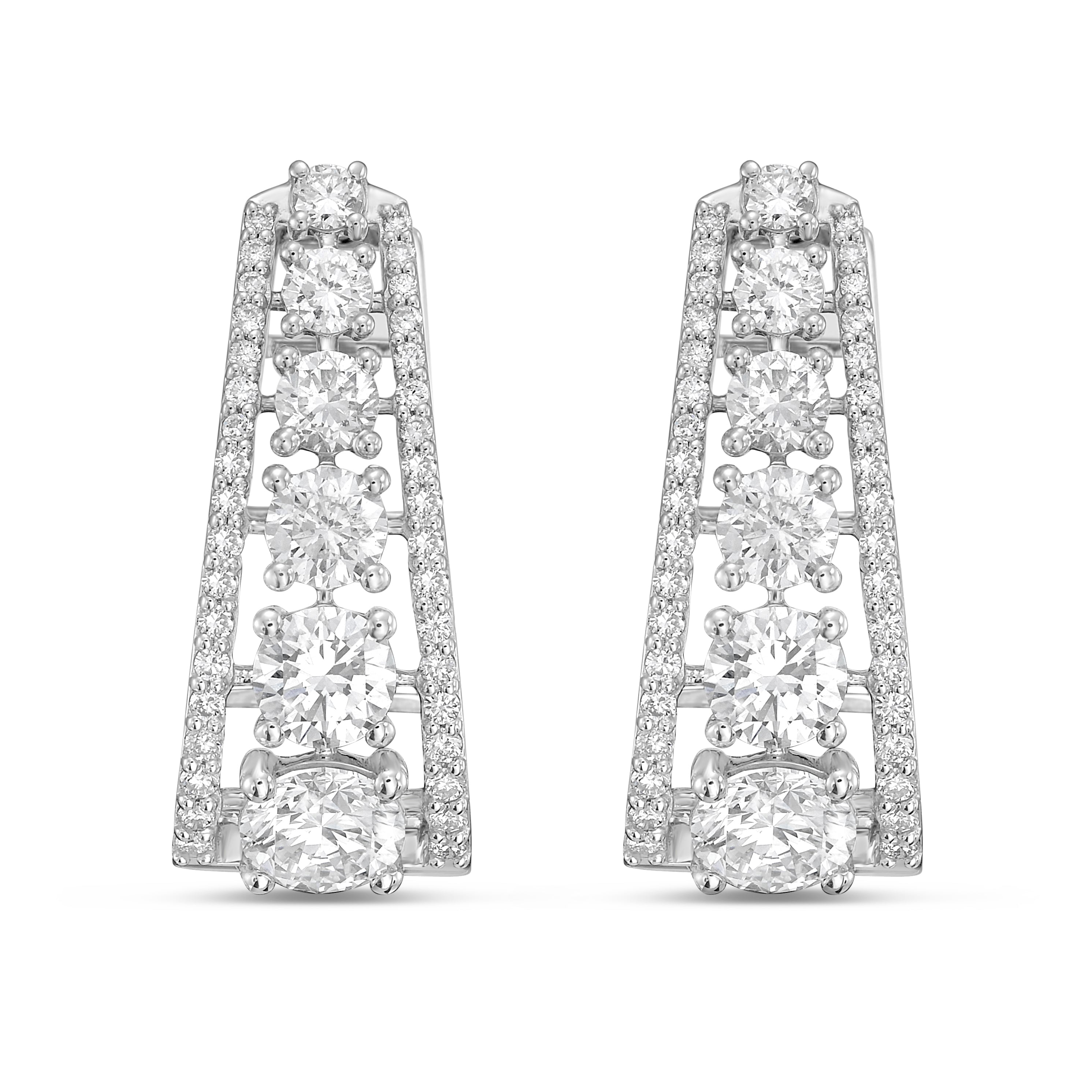 Lab Grown Round Diamond Pavé Hoop Earrings - 1.00"