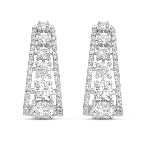 Lab Grown Round Diamond Pavé Hoop Earrings - 1.00"
