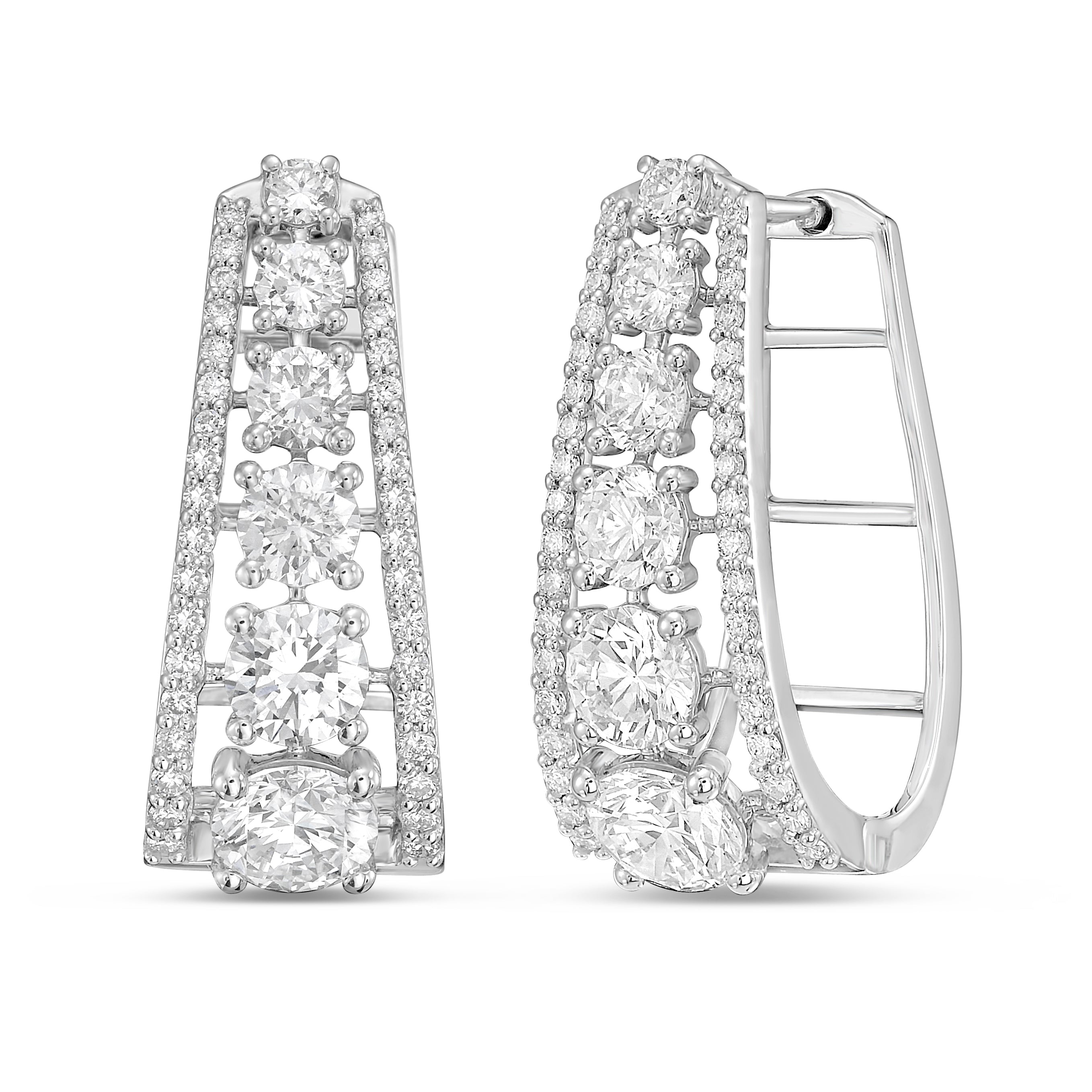 Lab Grown Round Diamond Pavé Hoop Earrings - 1.00"