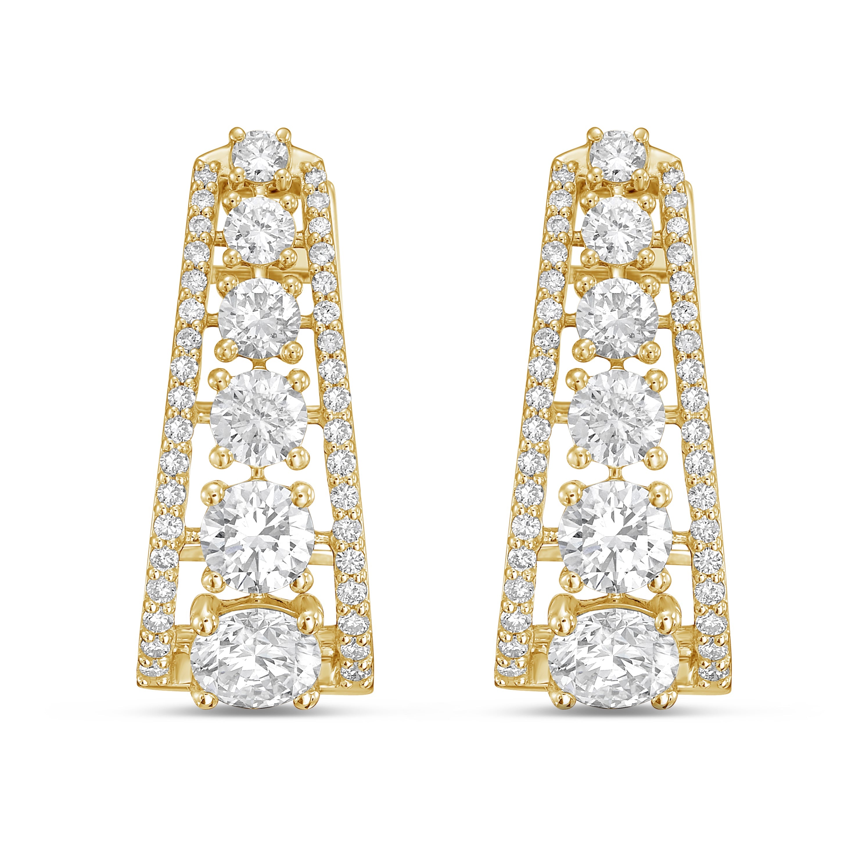 Lab Grown Round Diamond Pavé Hoop Earrings - 1.00"