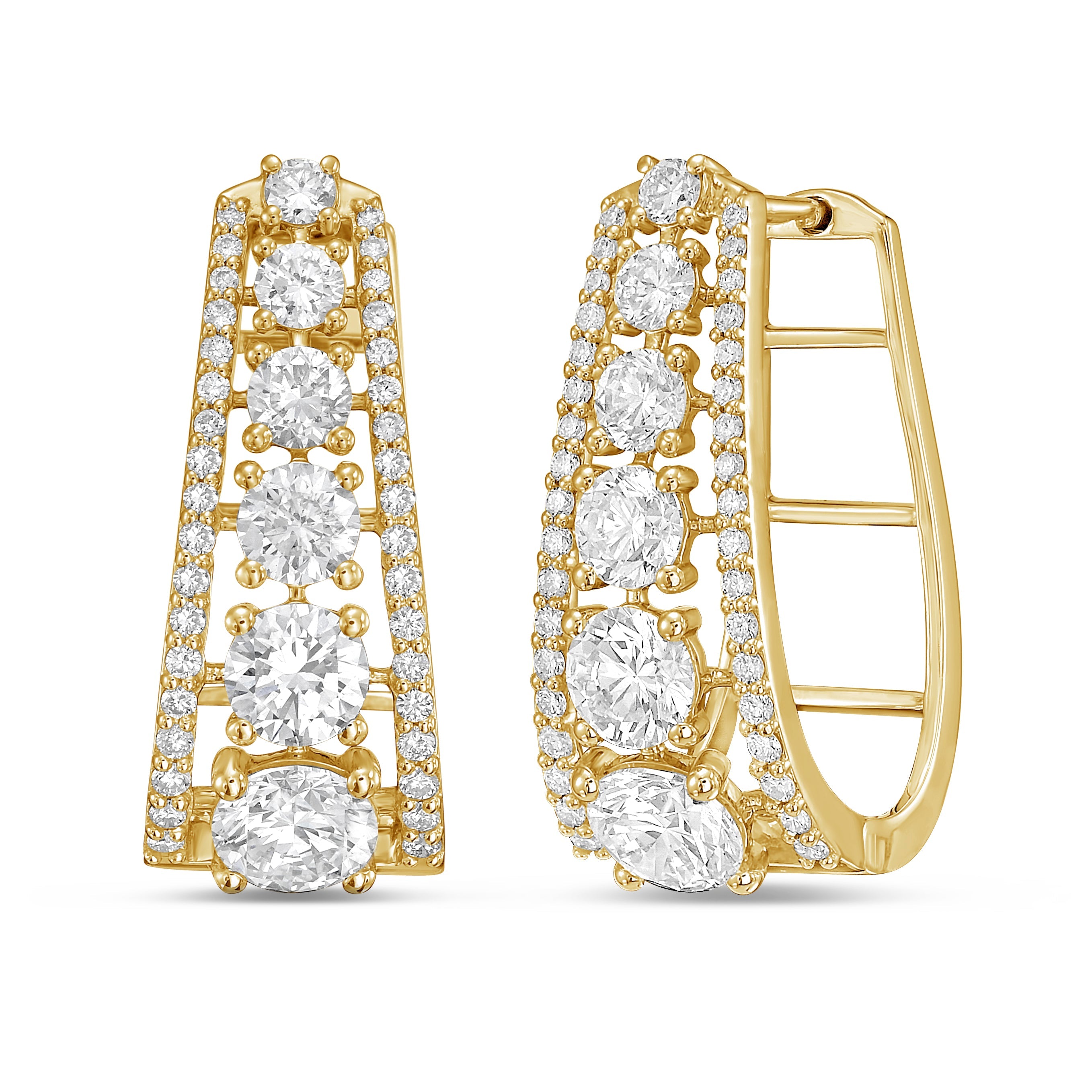 Lab Grown Round Diamond Pavé Hoop Earrings - 1.00"