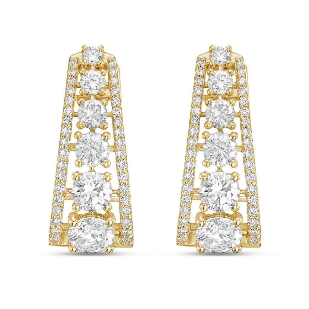 Lab Grown Round Diamond Pavé Hoop Earrings - 1.00"