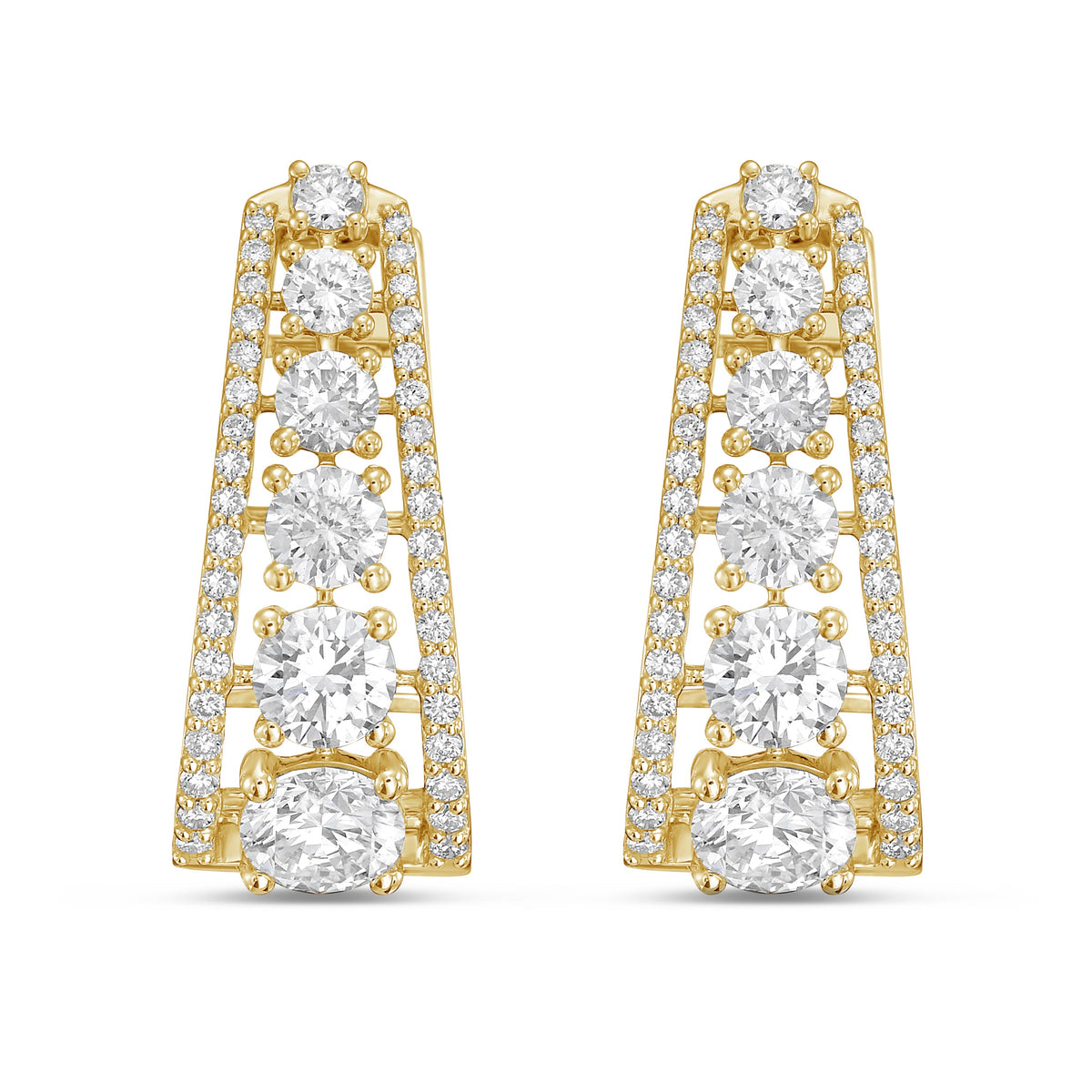 Lab Grown Round Diamond Pavé Hoop Earrings - 1.00"