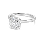 Lab-Grown Round Split Claw Engagement Ring, 18K Gold