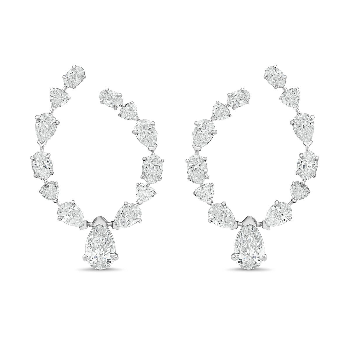 Lab Grown Multi-Cut Diamond Hoop Earrings