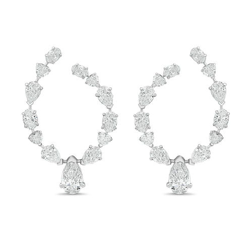 Lab Grown Multi-Cut Diamond Hoop Earrings