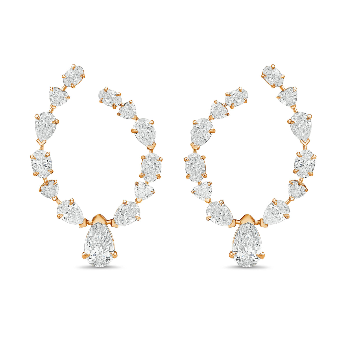 Lab Grown Multi-Cut Diamond Hoop Earrings