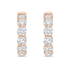 Lab Grown Round Diamond Hoop Earrings - 0.75"