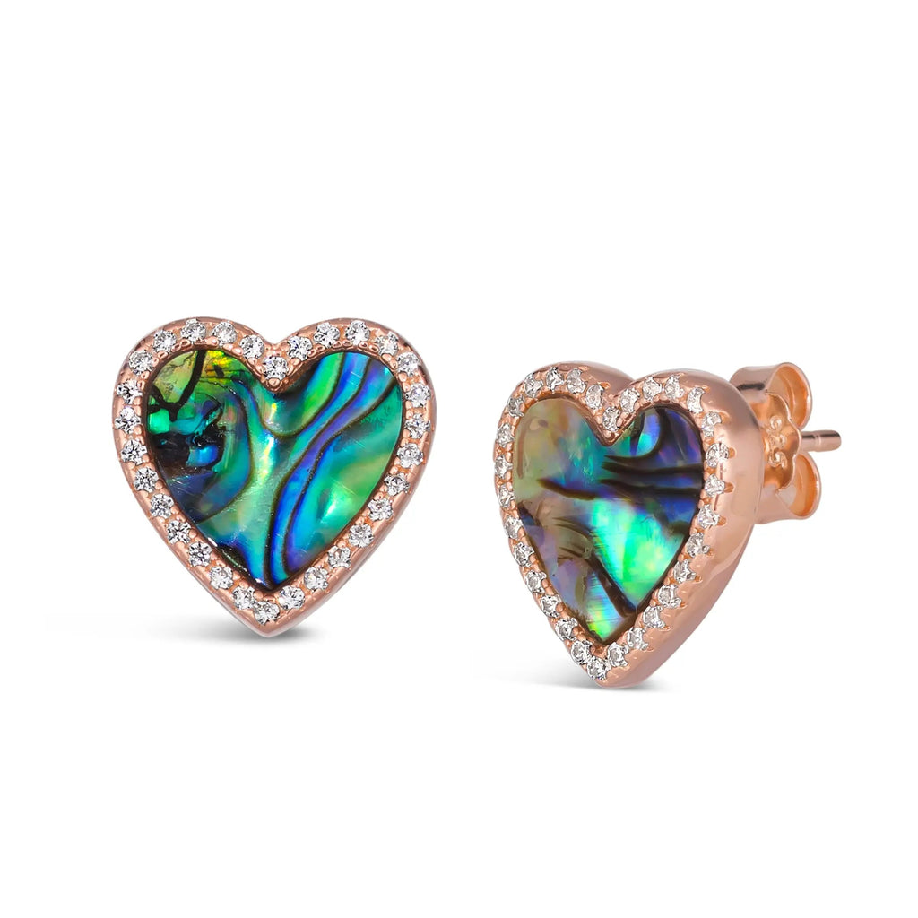 Abalone Heart Shaped Earrings