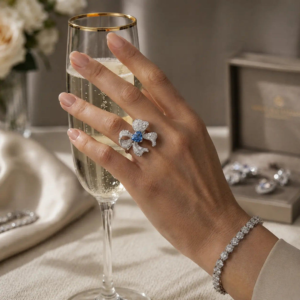 Alecia Bow Ring in Tanzanite