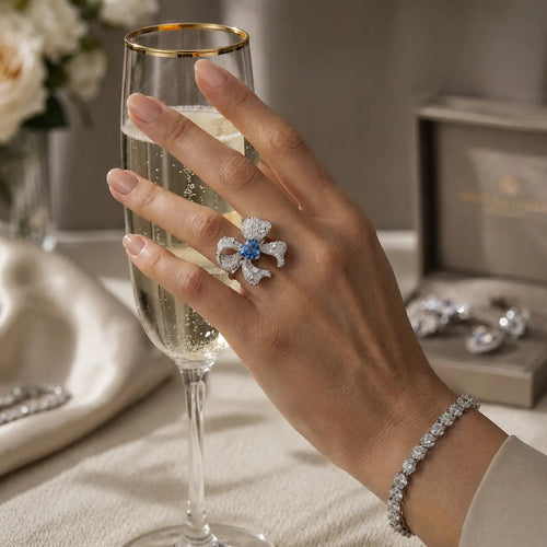Alecia Bow Ring in Tanzanite