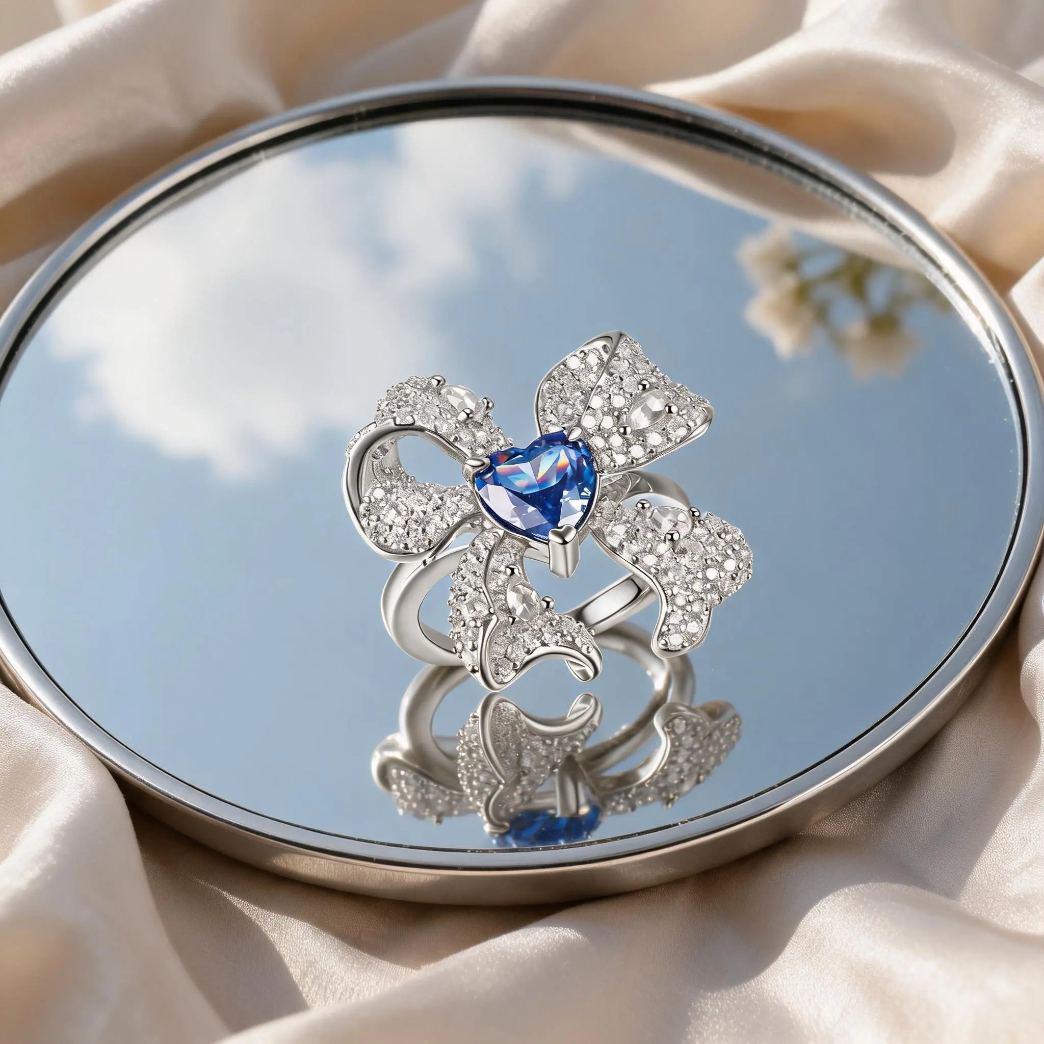 Alecia Bow Ring in Tanzanite