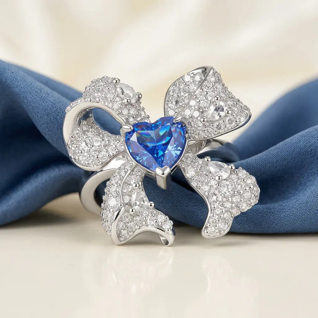 Alecia Bow Ring in Tanzanite