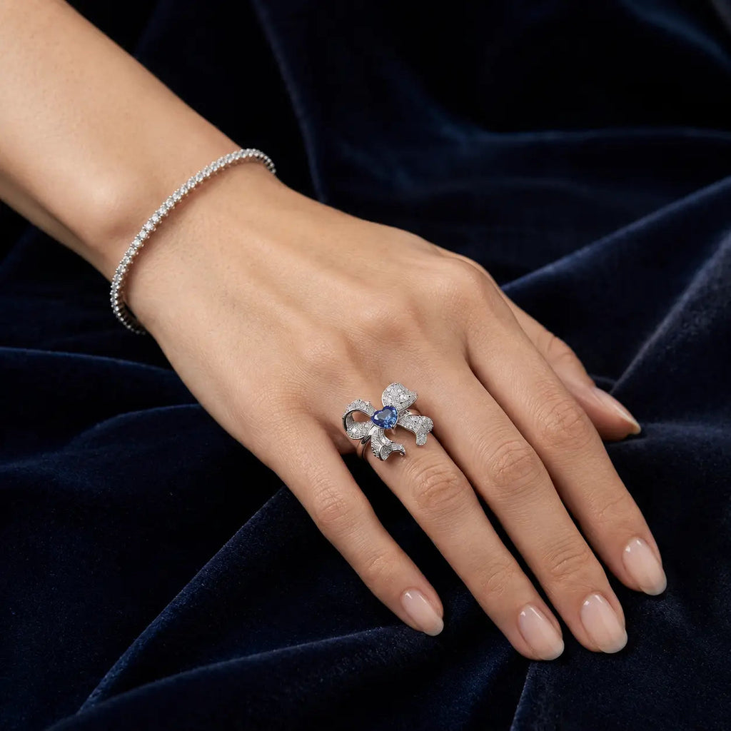 Alecia Bow Ring in Tanzanite
