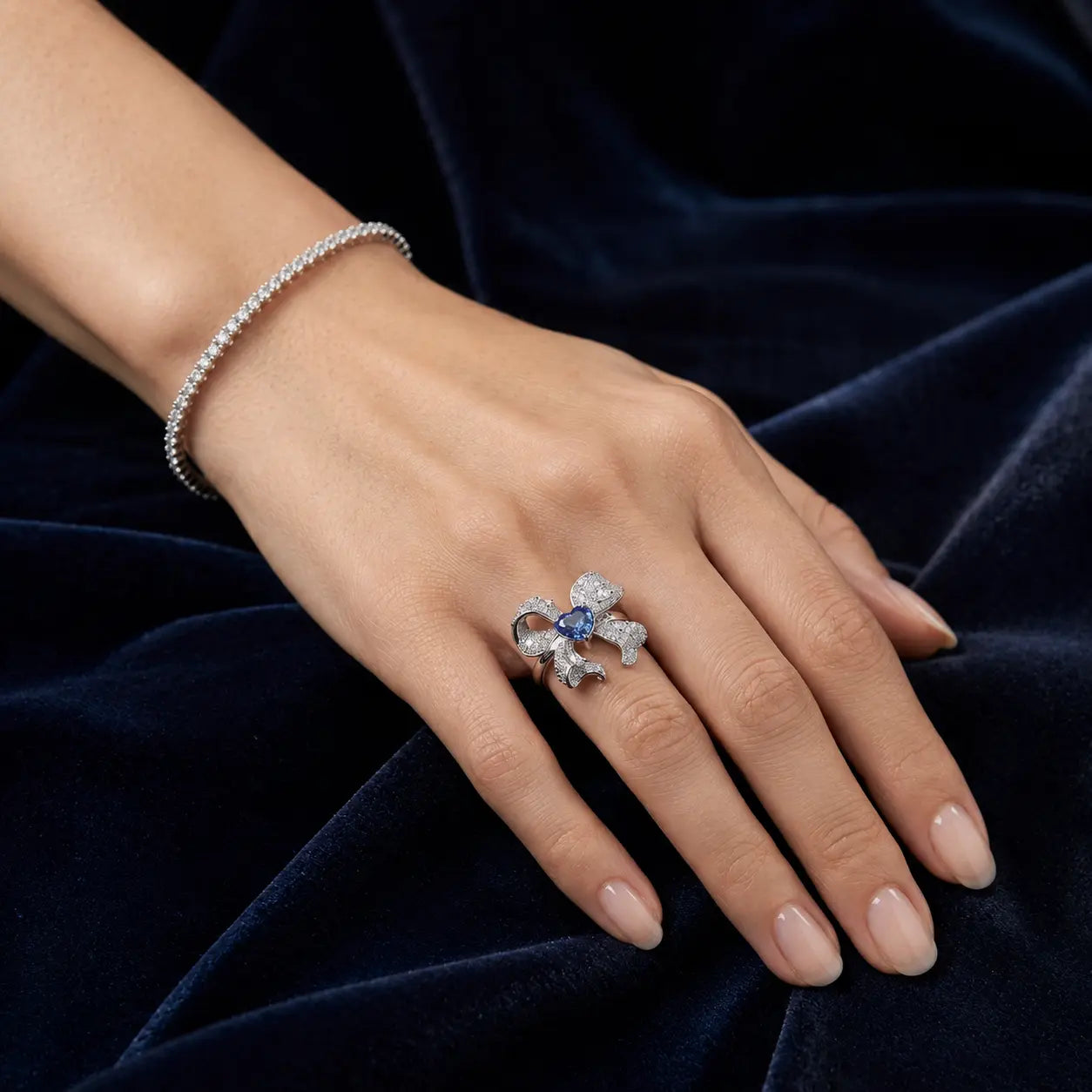 Alecia Bow Ring in Tanzanite