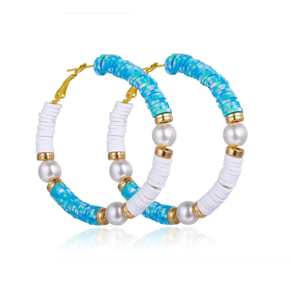 Aqua Pearl Hoops