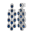Art Deco Chandelier Earrings in Blue Sapphire