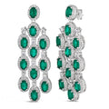 Art Deco Chandelier Earrings in Emerald