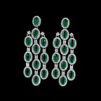 Art Deco Chandelier Earrings in Emerald