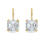 Lab-Grown Asscher Cut Diamond Drop Earrings, 14K Gold