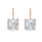 Lab-Grown Asscher Cut Diamond Drop Earrings, 14K Gold