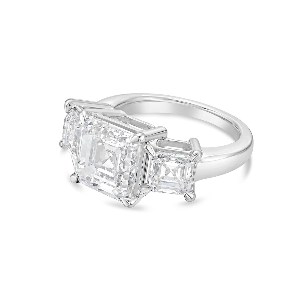 Lab-Grown Three Asscher Diamond Ring