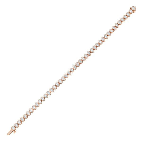 Lab-Grown Oval Bezel Tennis Bracelet
