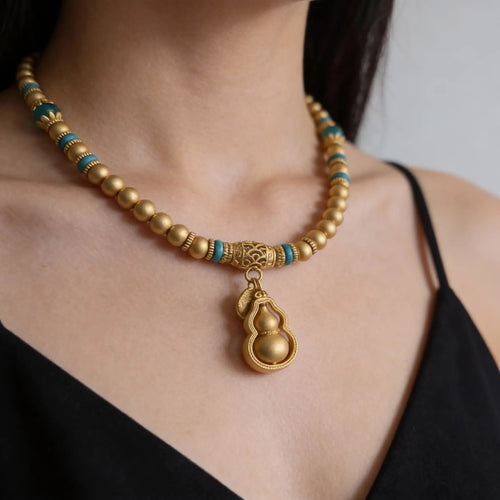 Double Gourd Turquoise Necklace