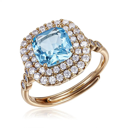 Azure Double Halo Cocktail Ring