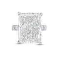 Lab-Grown Radiant Hidden Halo Diamond Ring with Eternity Band, 18K Gold
