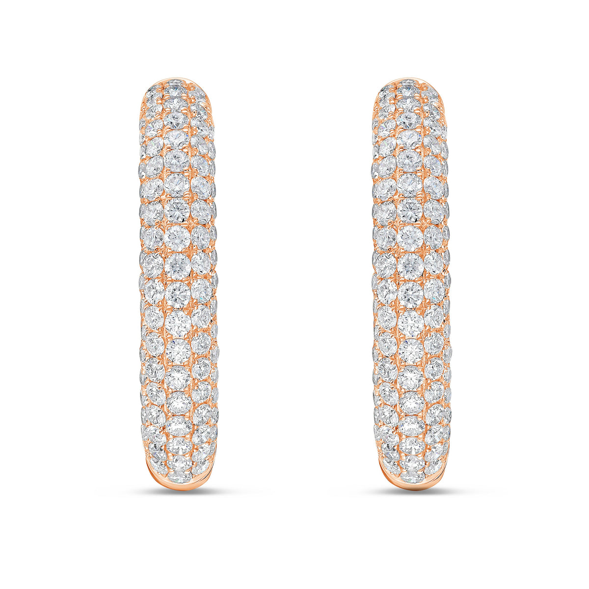 Lab Grown Diamond Five Row Pave Hoop Earrings