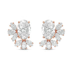 Lab Grown Multi-Cut Diamond Cluster Earrings