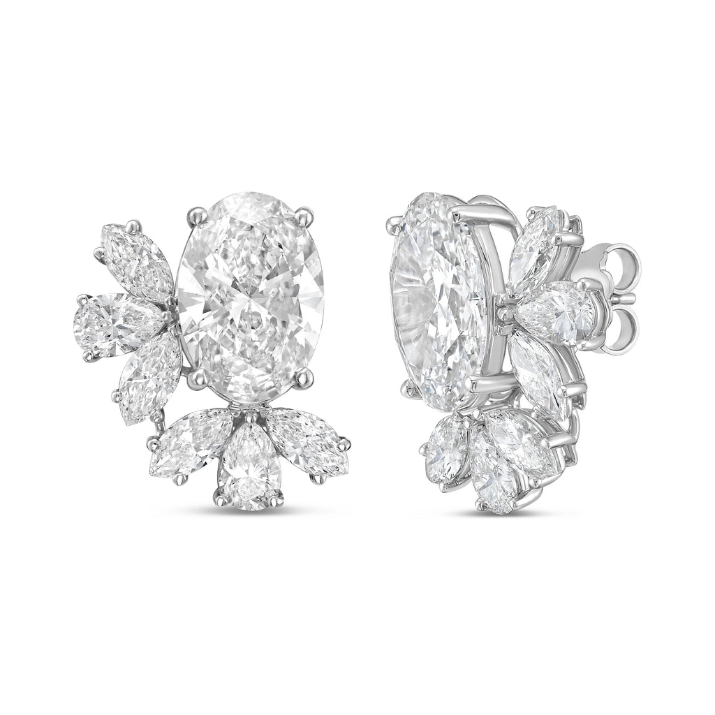 Lab Grown Multi-Cut Diamond Cluster Earrings
