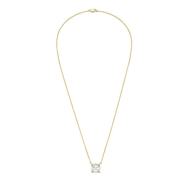 Lab-Grown Diamond East West Asscher Pendant, 18K Gold
