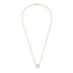 Lab-Grown Diamond East West Asscher Pendant, 18K Gold