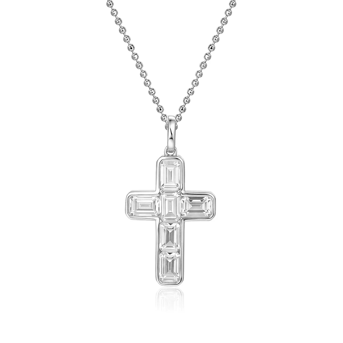 Baguette Cross Necklace in XL