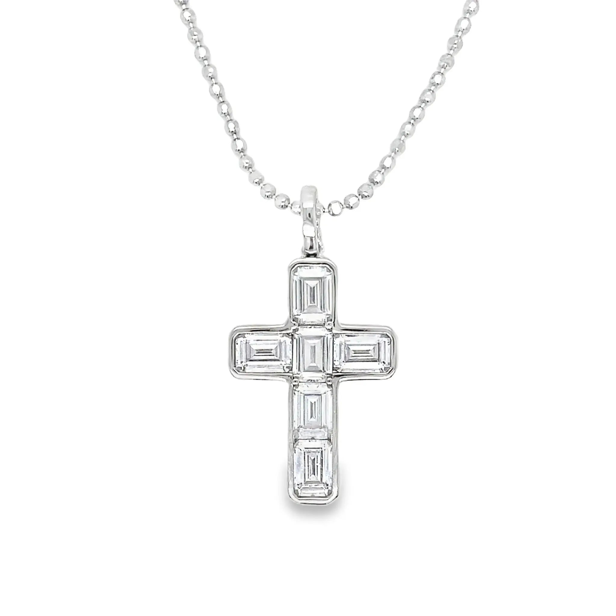 Baguette Cross Necklace in XL