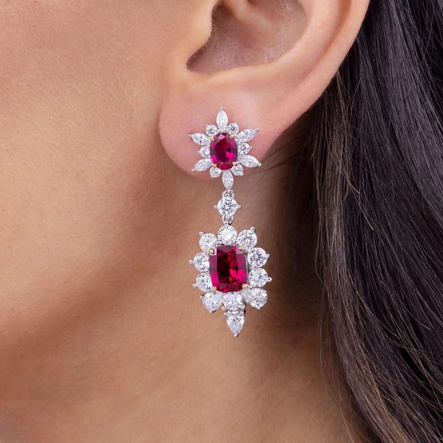 Berkshire Drop Earrings in Ruby